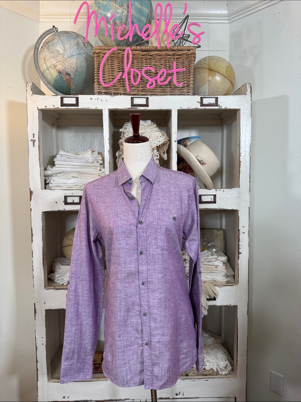 Ted Baker London Blue and Teal Patterned Shirt